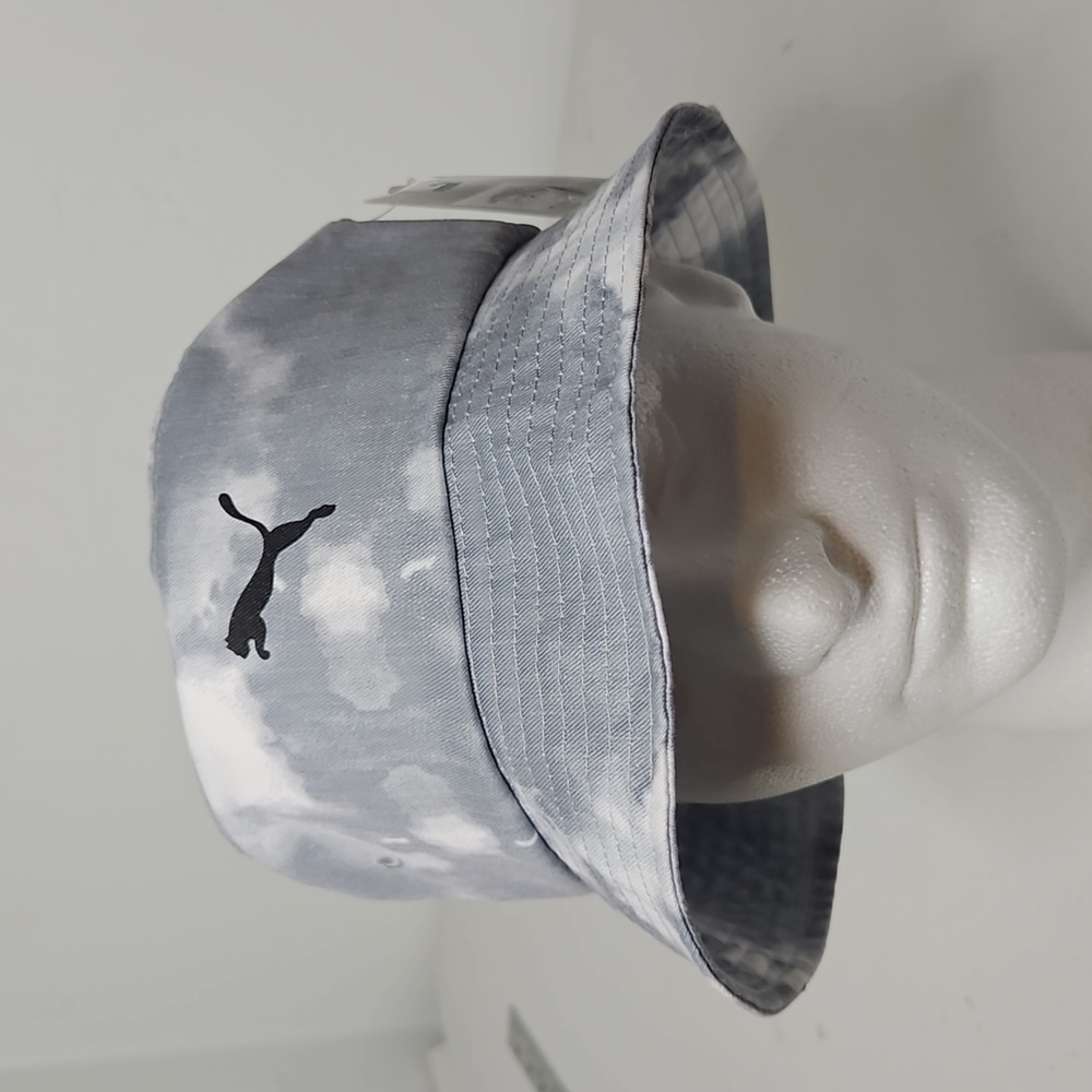 PUMA Unisex Bucket Hat Gray and White Tye Die